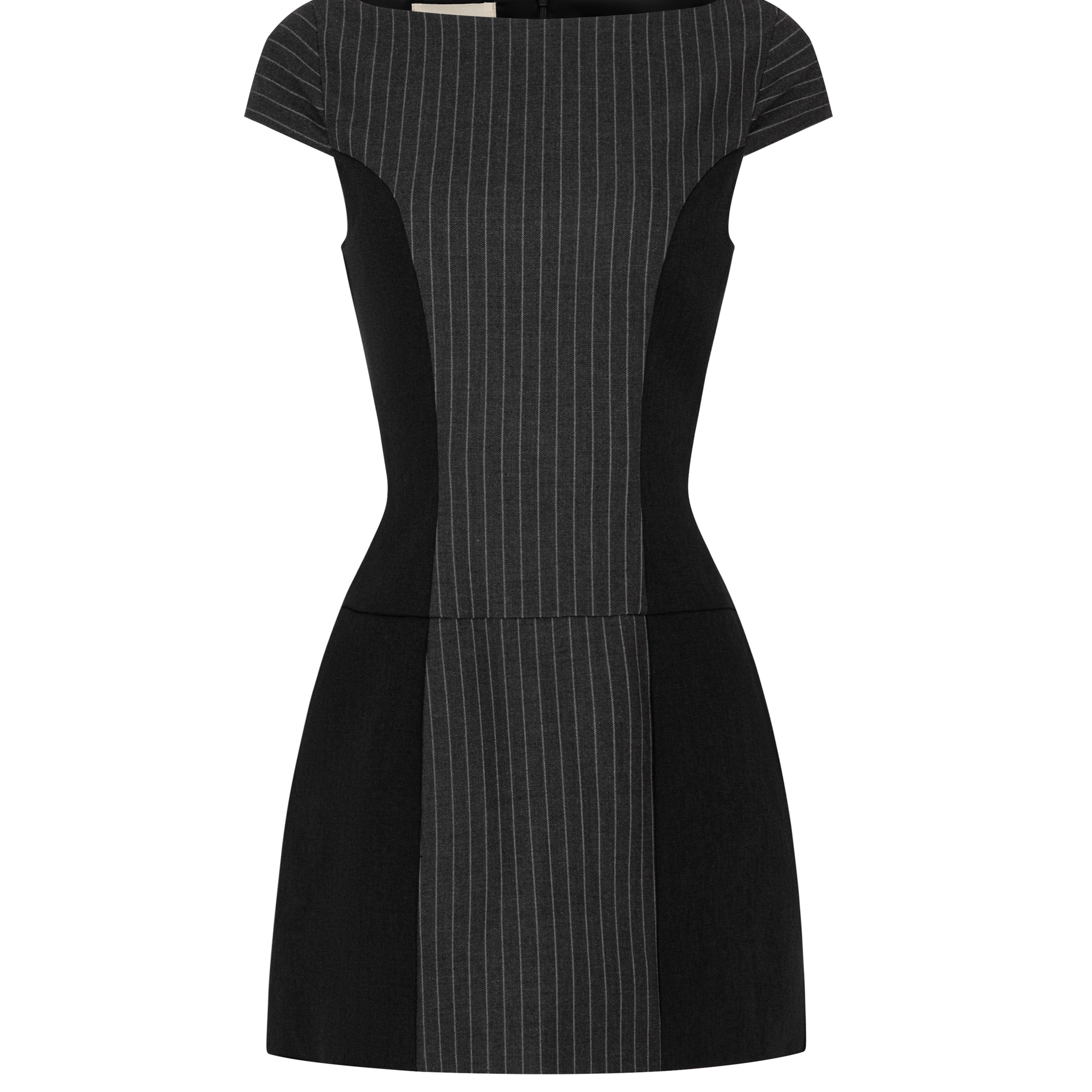 Grey Pinstripe Mini Dress